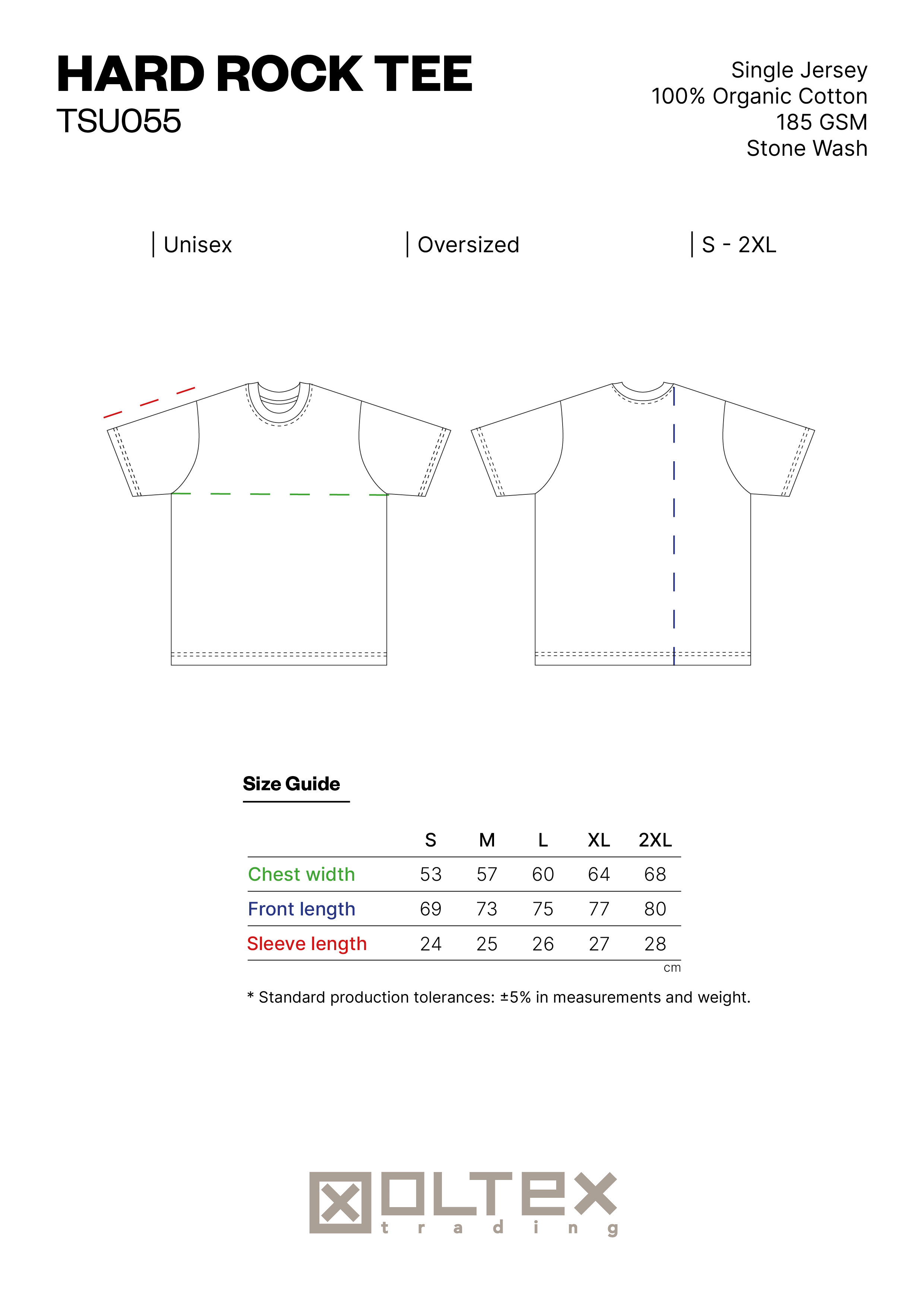 SIZE GUIDE HARD ROCK TEE