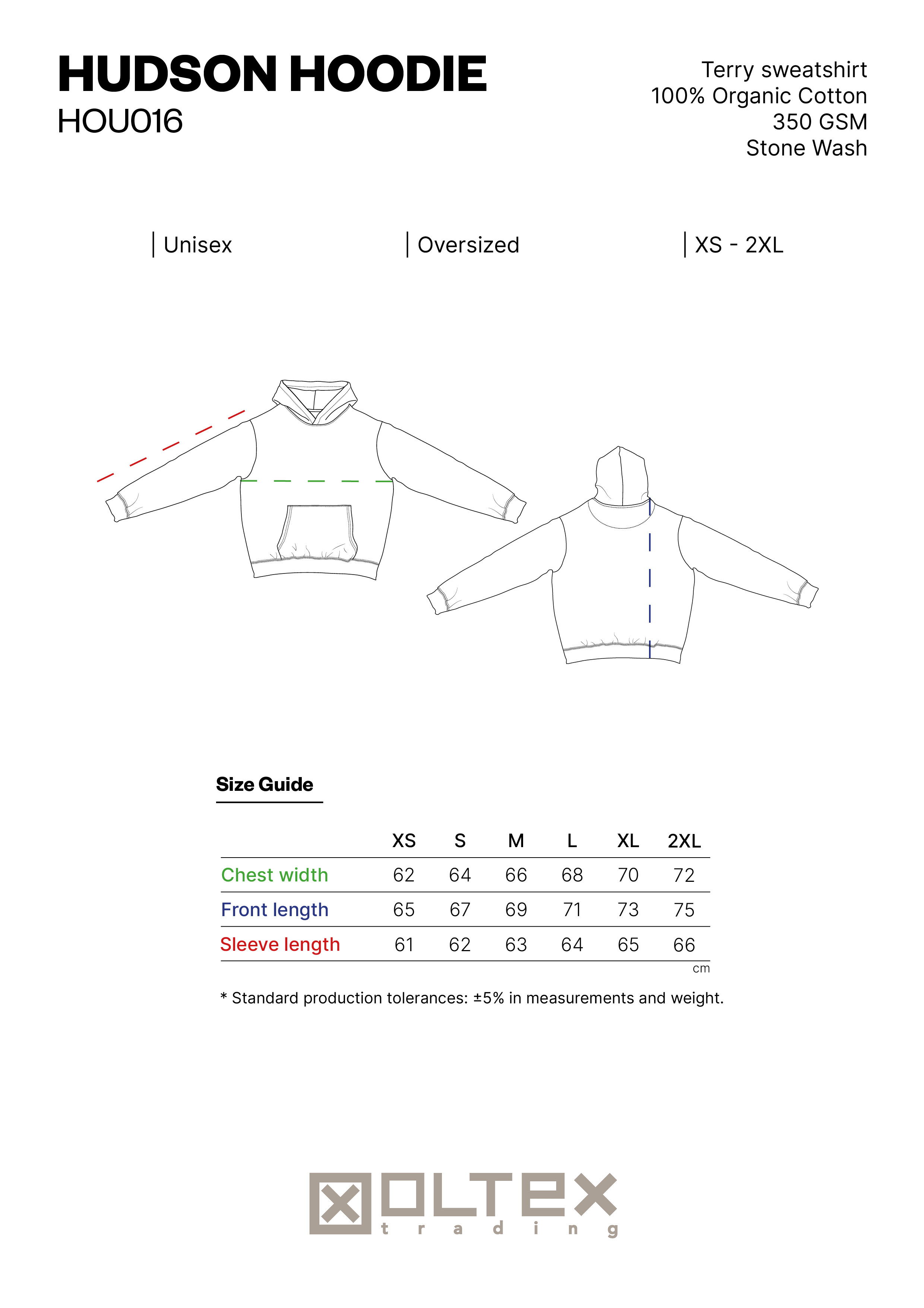 SIZE GUIDE HUDSON HOODIE