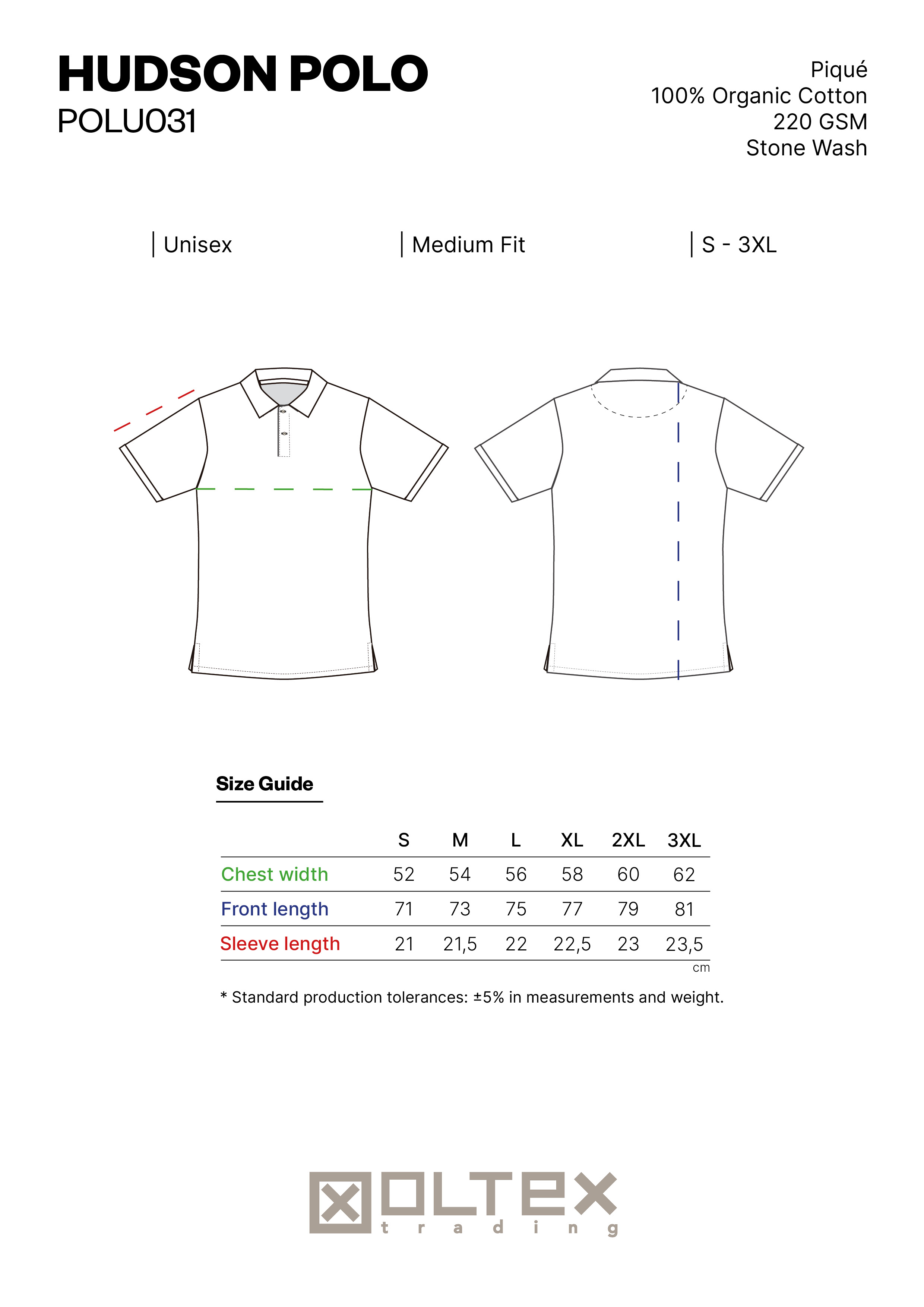 HUDSON POLO SIZE GUIDE 