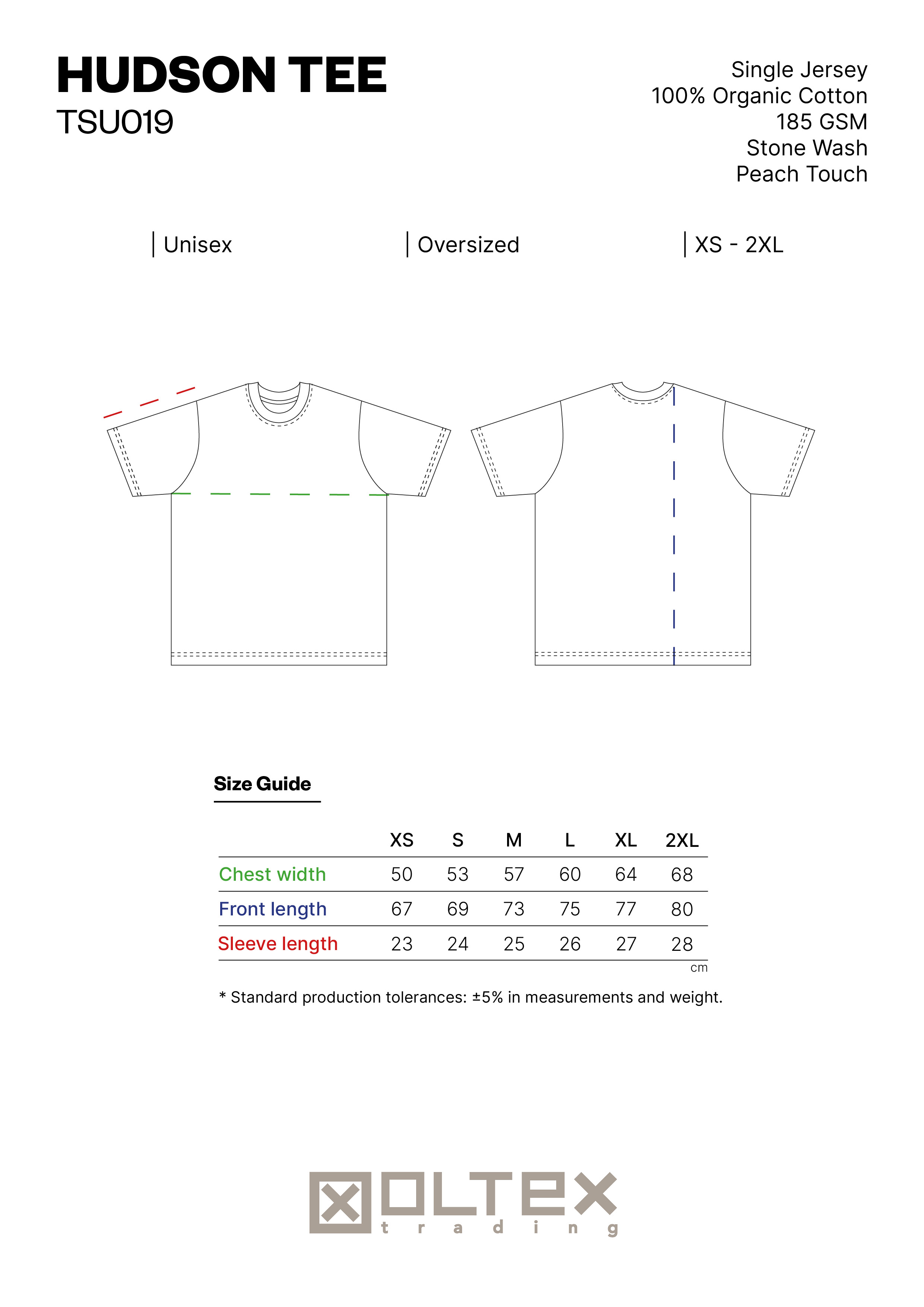 HUDSON TEE SIZE GUIDE