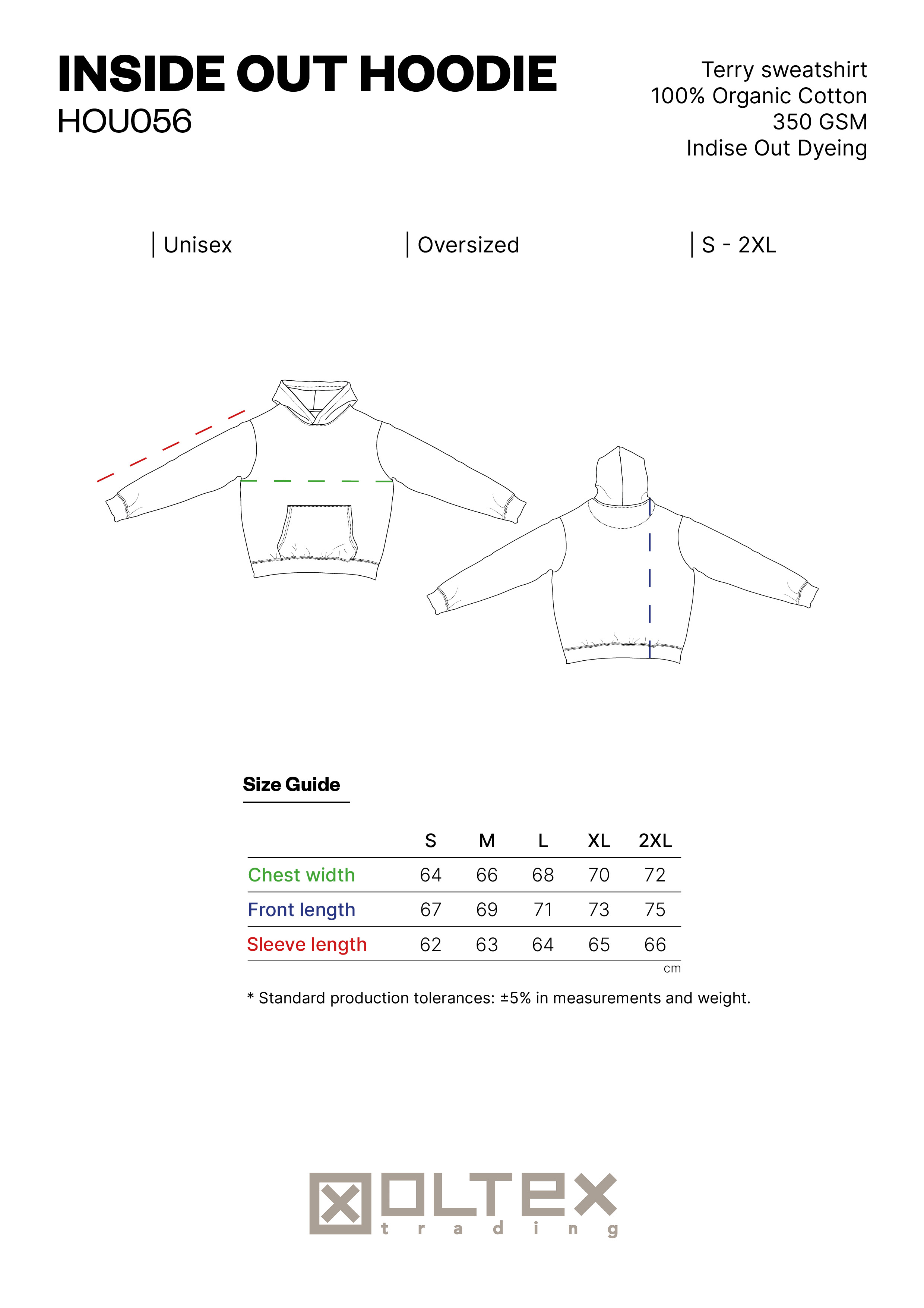 INSIDE OUT HOODIE SIZE GUIDE