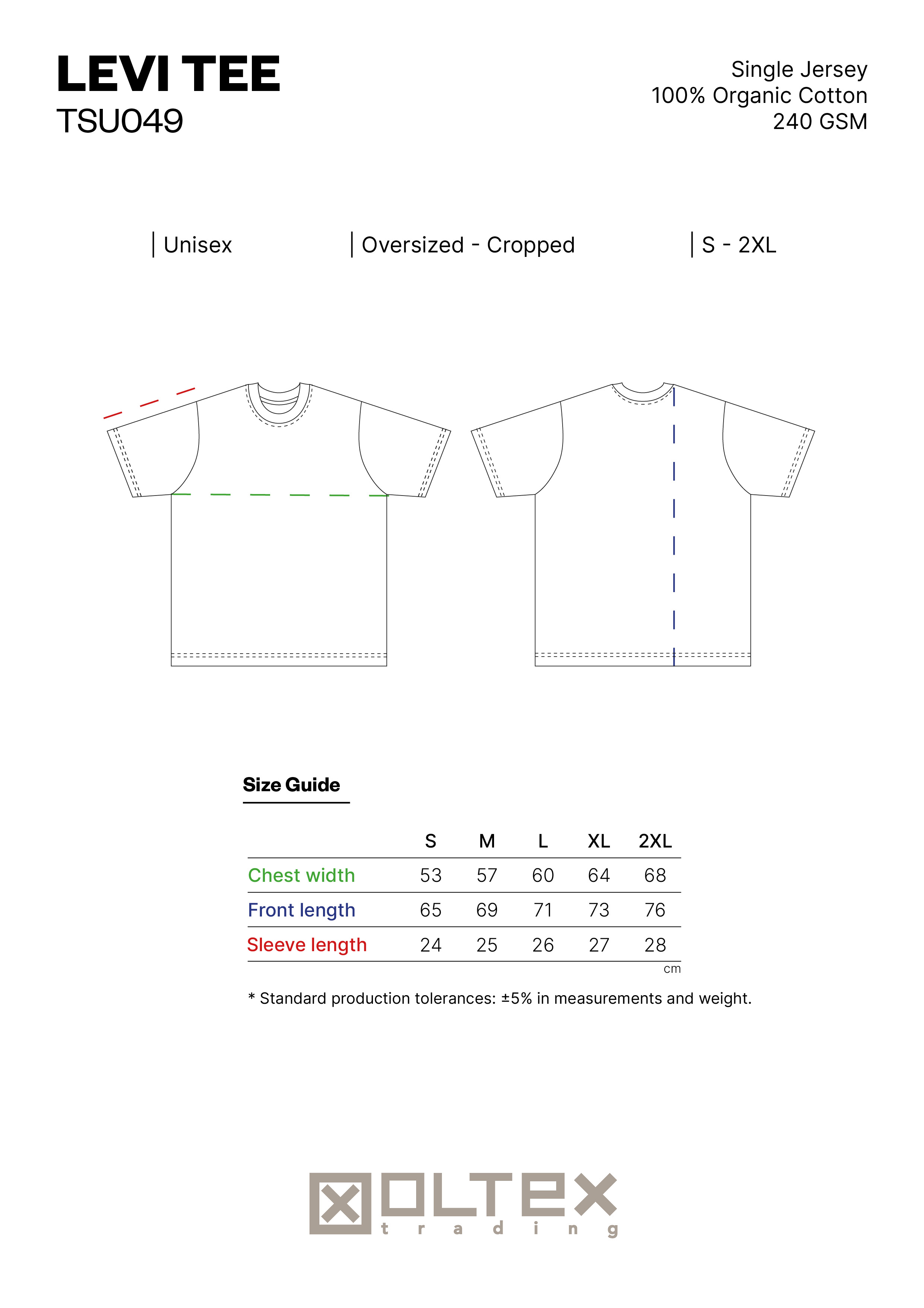 LEVI TEE SIZE GUIDE