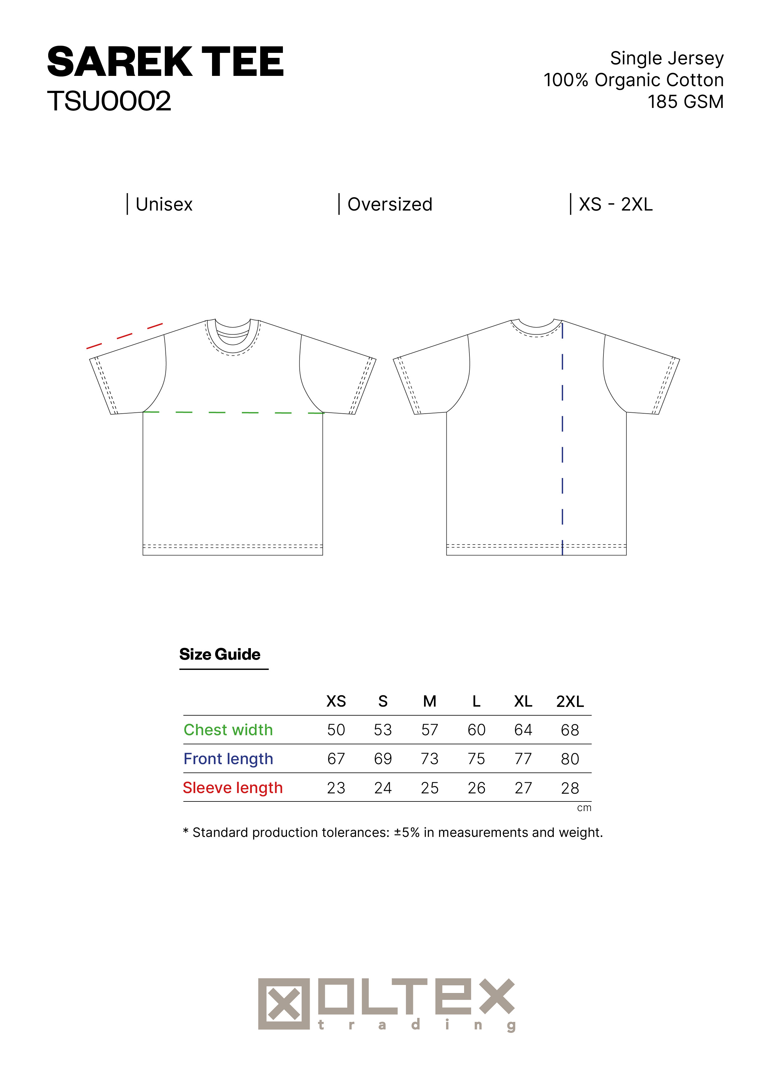 SAREK TSHIRT SIZE GUIDE
