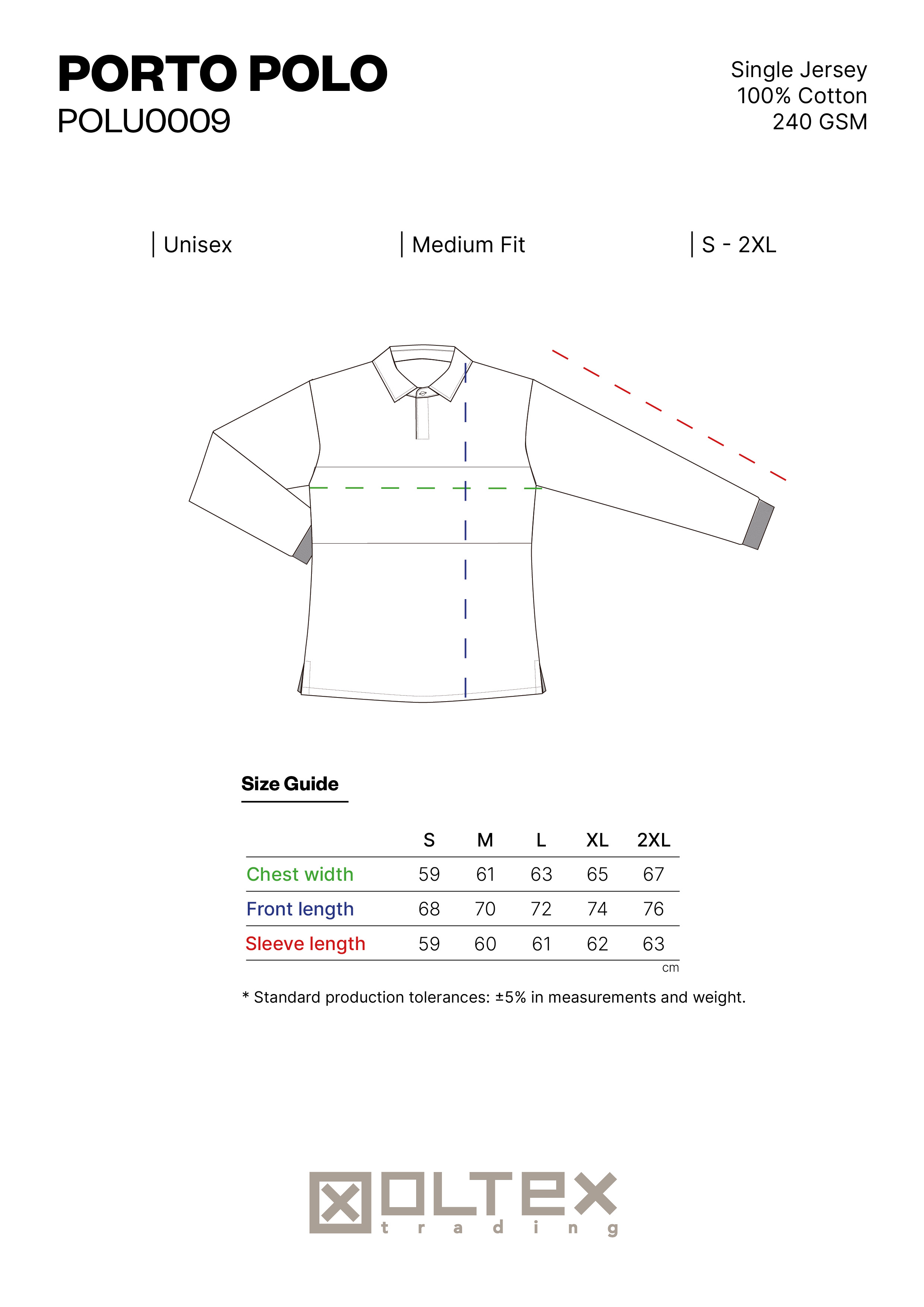 SIZE GUIDE PORTO POLO 