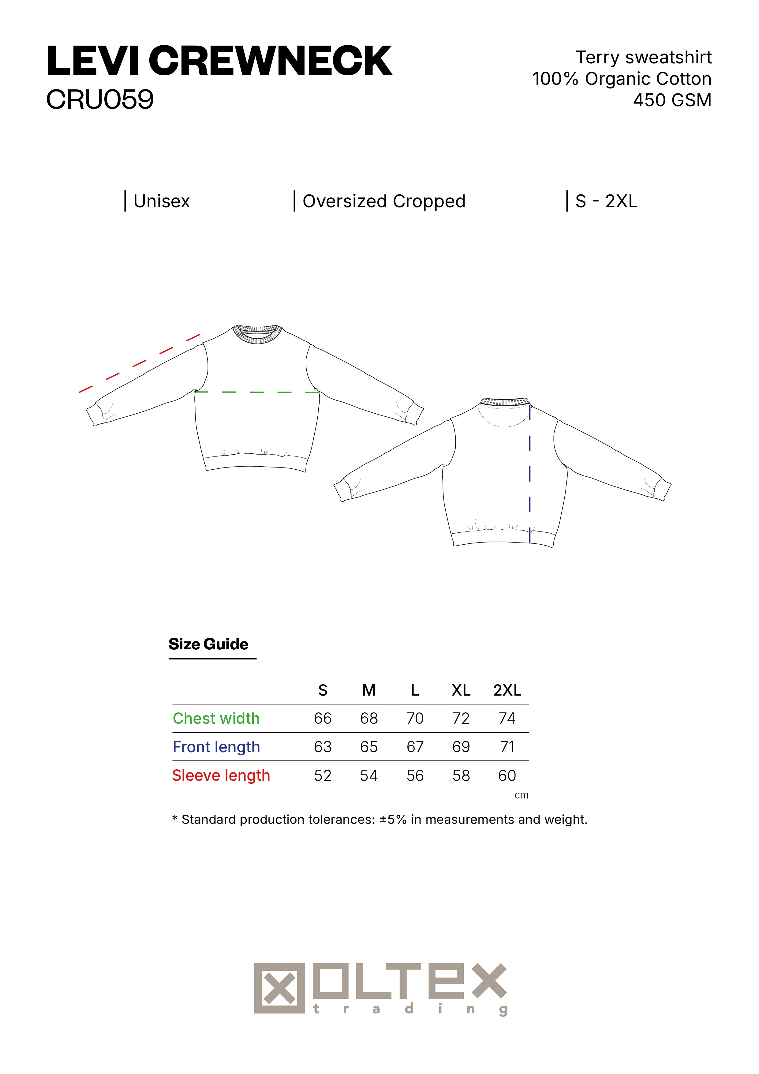 LEVI CREWNECK SIZE GUIDE