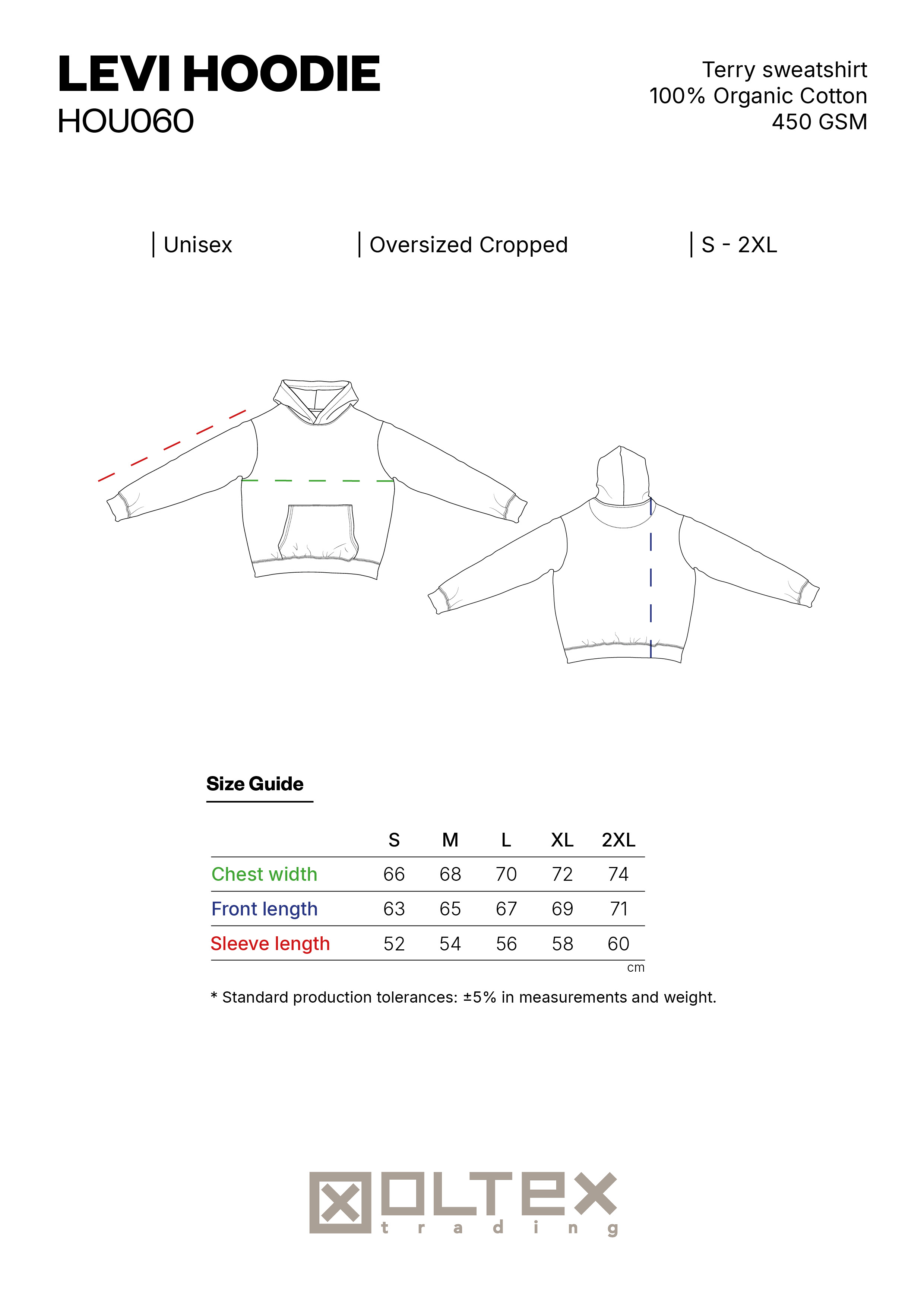 LEVI HOODIE SIZE GUIDE
