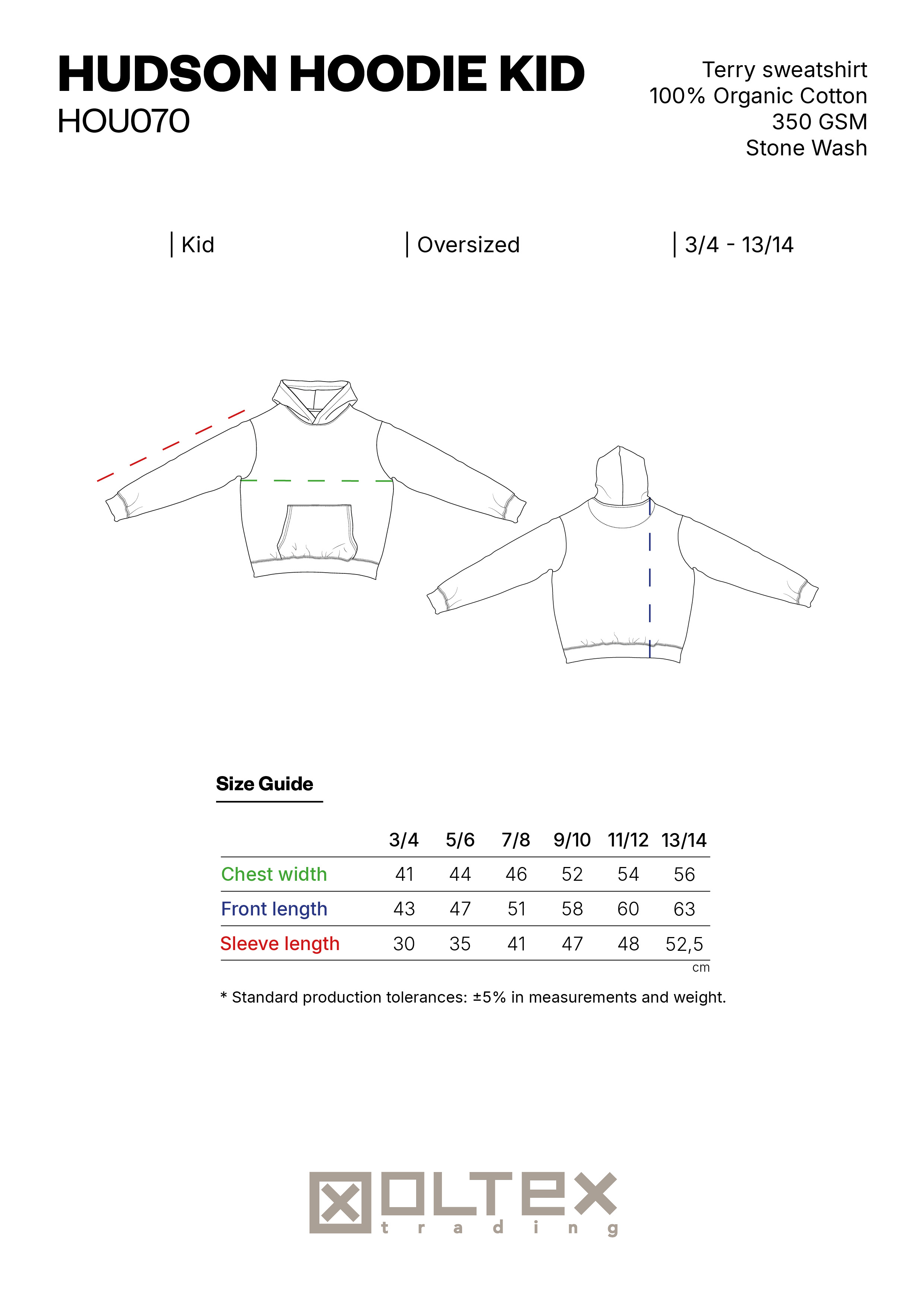 HUDSON HOODIE KID SIZE GUIDE