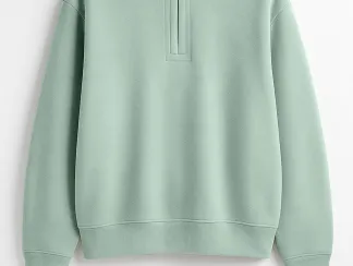 SAREK HALF ZIP ICEBERG GREEN FRONTAL